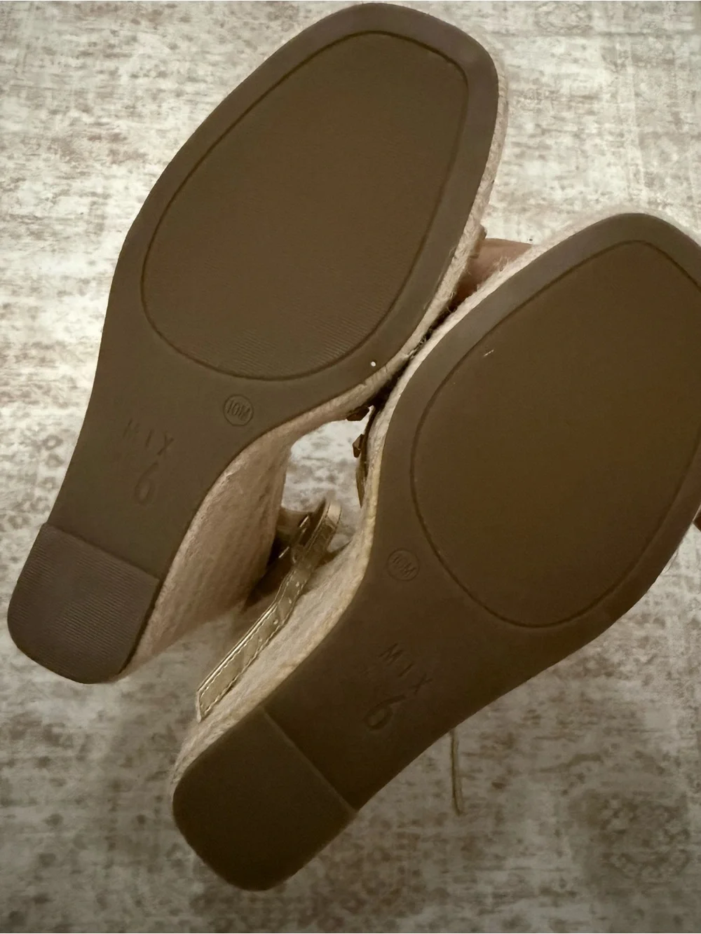 Mix No. 6 Metallic Gold Studded Espadrille Wedges